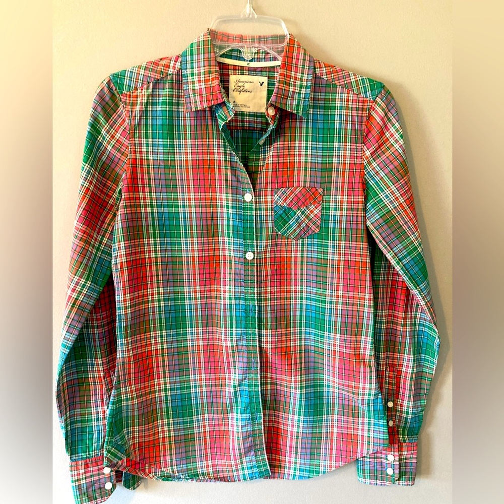 American Eagle Plaid Shirt - Excellent Pre-owned Condition